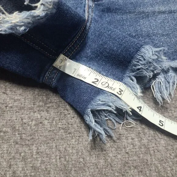 Hollister Ultra High Rise Mom Short 3 Inch Inseam Frayed Denim Blue W30 - Picture 2 of 9